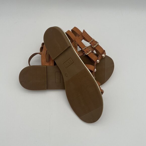 DKNY Womens Tan Gladiator Sandals With Gold Studs Size UK 4 / US 6 - Picture 4 of 5